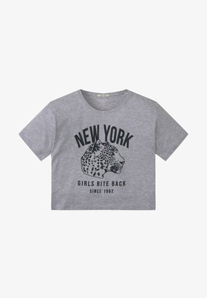 Triko s potiskem - light stone grey melange