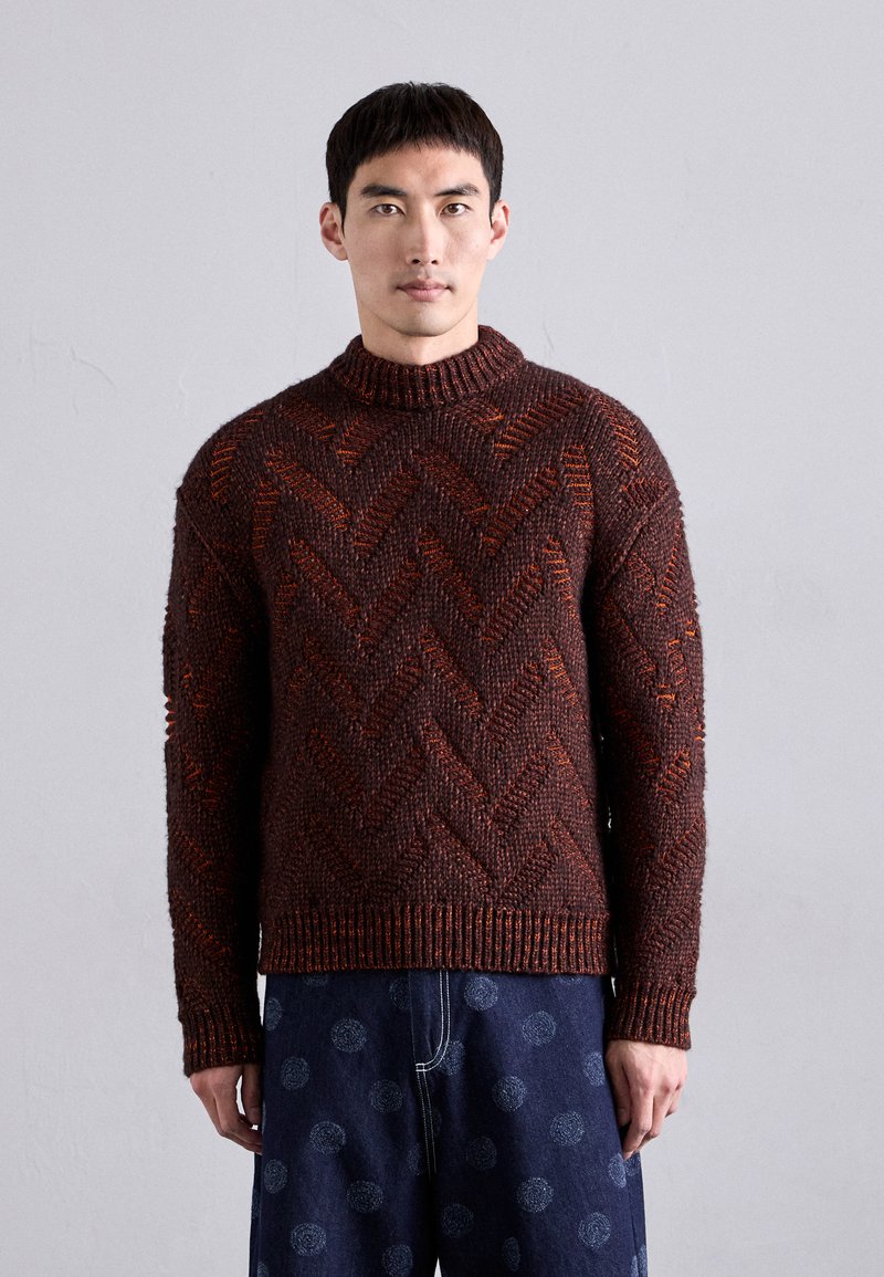 Henrik Vibskov FLAT CREWNECK - Strickpullover - brown