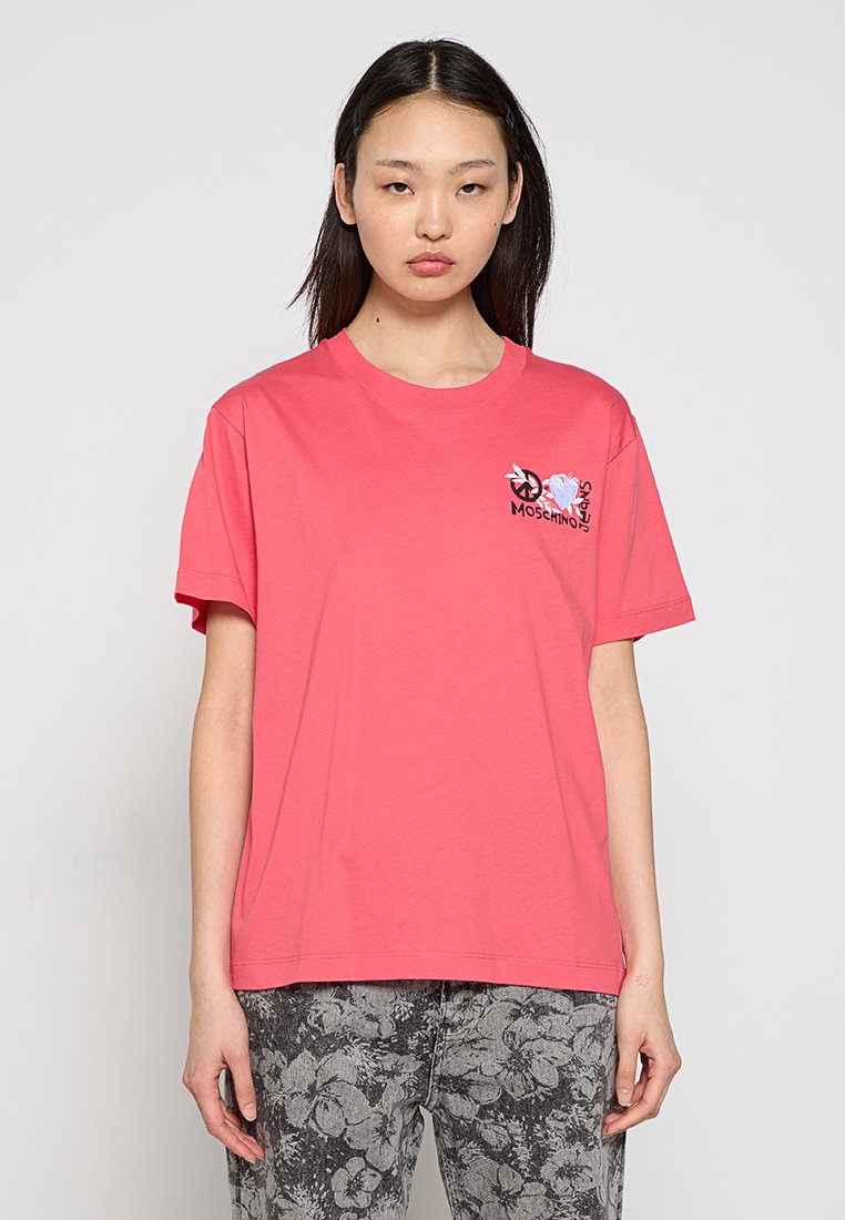 MOSCHINO JEANS T-shirt print donkerroze