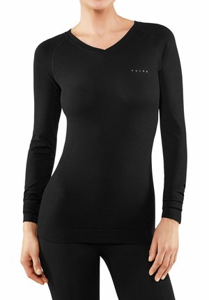FALKE WOOL-TECH LIGHT V NECK WARM AND COLD TEMPERATURES - Undershirt - black