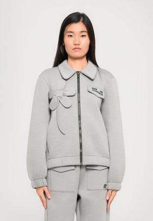 JOANNE - Športna jopa s kapuco na zadrgo - wet weather grey