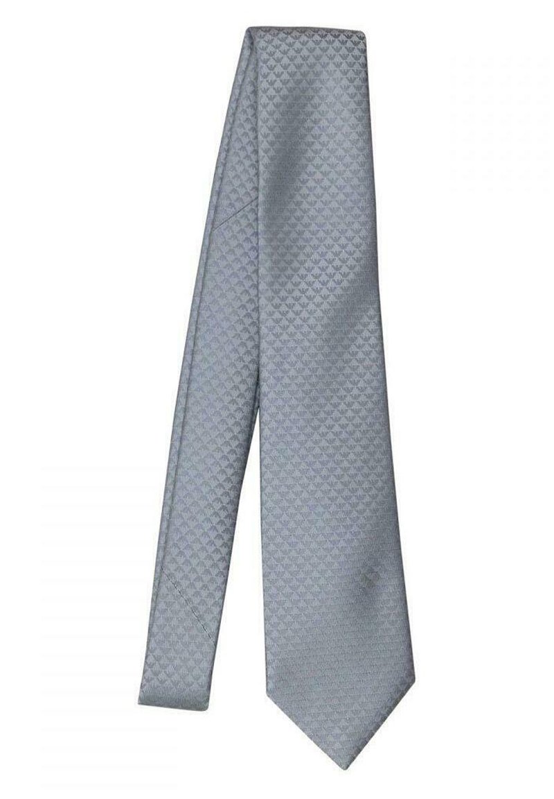 Emporio Armani LOGO EAGLE ALL-OVER - Cravatta - argento