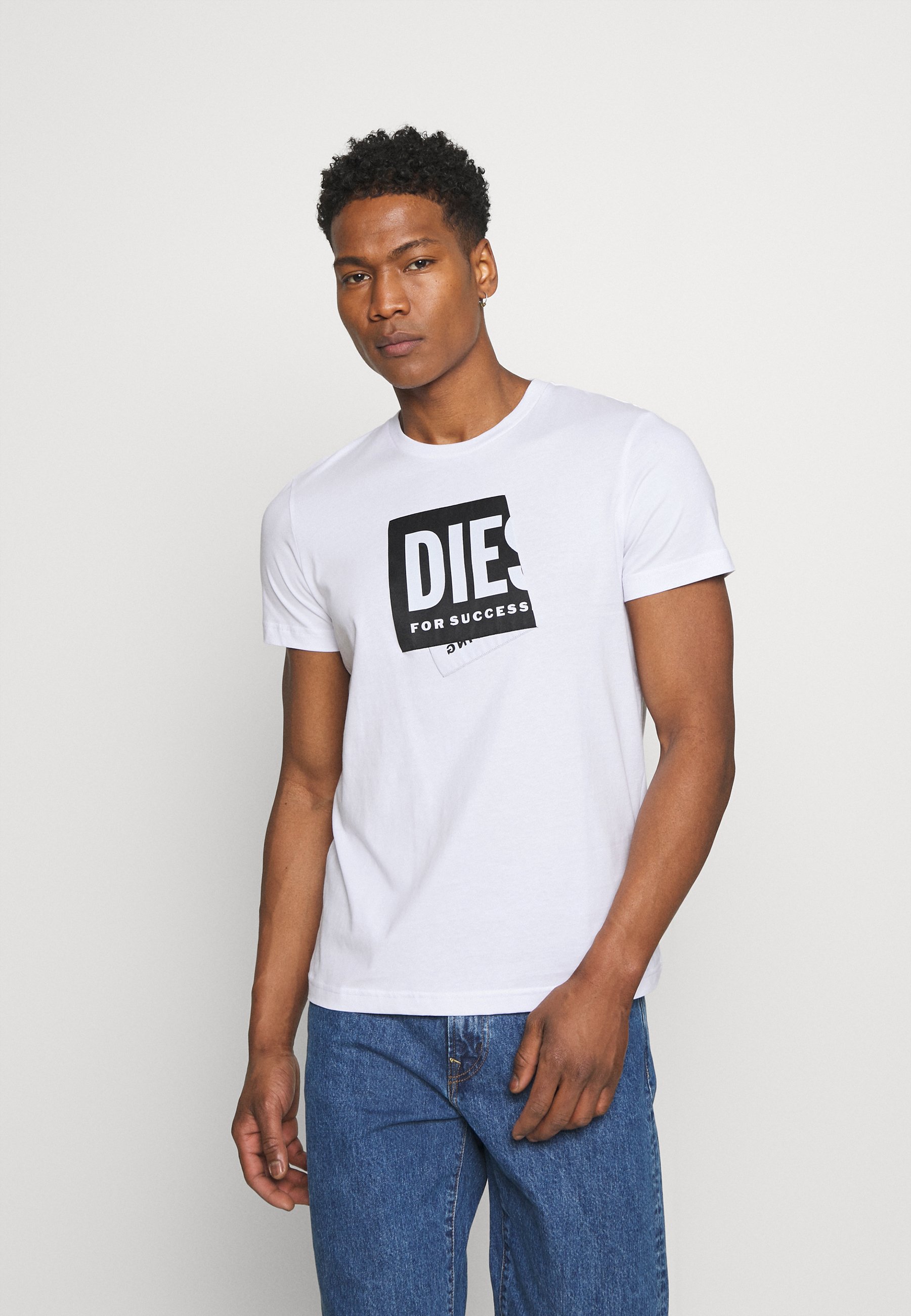 Diesel T-DIEGO-LAB UNISEX - Print T-shirt - white - Zalando.co.uk
