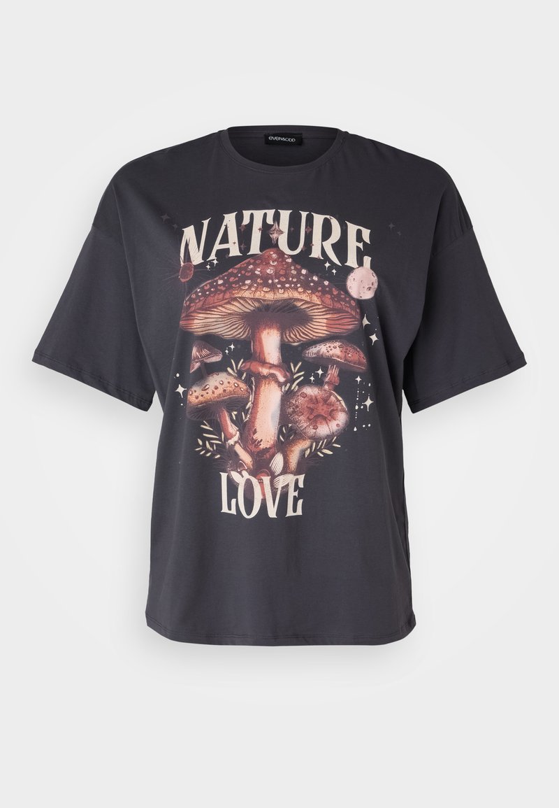 Even&Odd Curvy T-shirt print antraciet