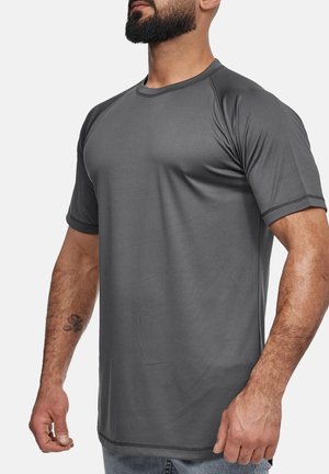 FITNESS  RUNDHALSSCHITT - T-shirt - bas - dunkelgrau