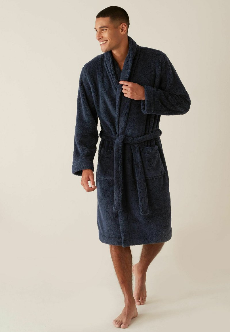 Next FLEECE DRESSING GOWN Badjas navy blue/blauw Zalando.nl
