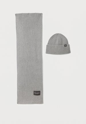 HAT AND SCARF STRUCTURE SET - Κασκόλ - grey melange