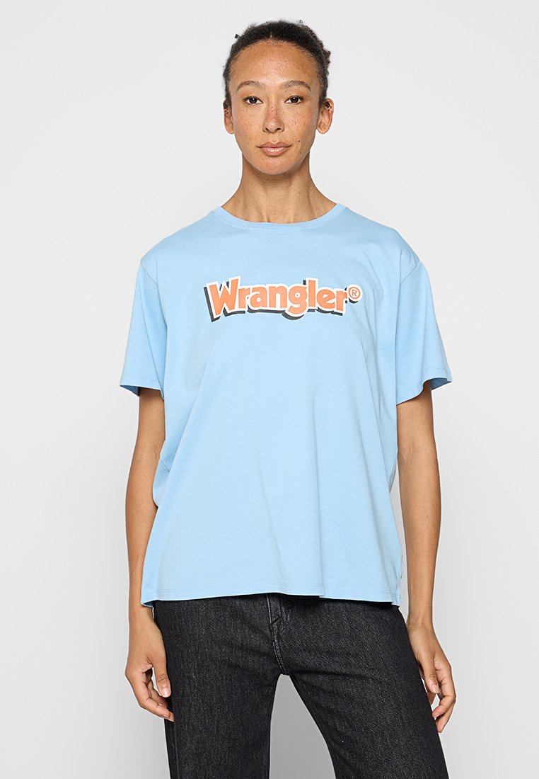 Wrangler T-shirt print lichtblauw Wrangler T-shirt print lichtblauw