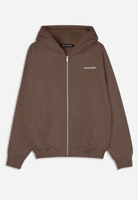 CLARITA OVERSIZED JACKET - Bluză de molton cu fermoar - vintage cozy brown/white gum