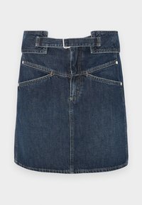 BELTED MINI SKIRT - Džinsinis sijonas - dark blue