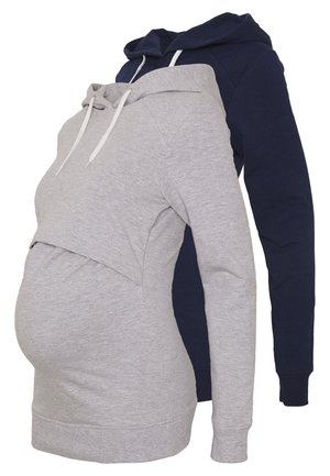 2 PACK - Kapuzenpullover - light grey/dark blue