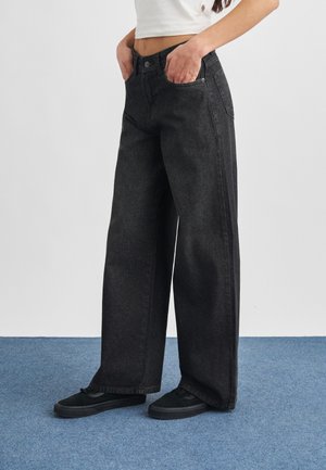 BAGGY WIDE LEG - Jeans Relaxed Fit - black washed faded
