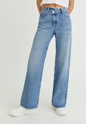 MIT HOHEM BUND IN WICKELOPTIK - Jean boyfriend - light blue