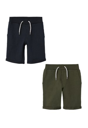 2ER-SET ELASTISCHER BUND - Tracksuit bottoms - dunkelgrün