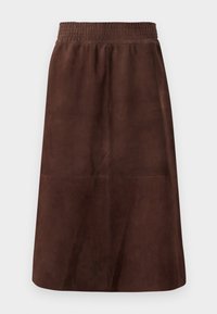 SLFMADGA MIDI SKIRT - Leren rok - chestnut