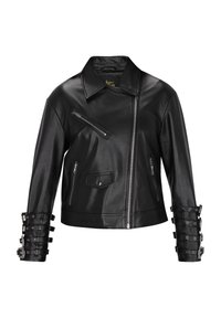 faina Leren jas - black