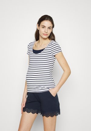 Anna Field MAMA MATERNITY DOUBLE LAYER NURSING  - Μπλουζάκι με στάμπα - dark blue/white