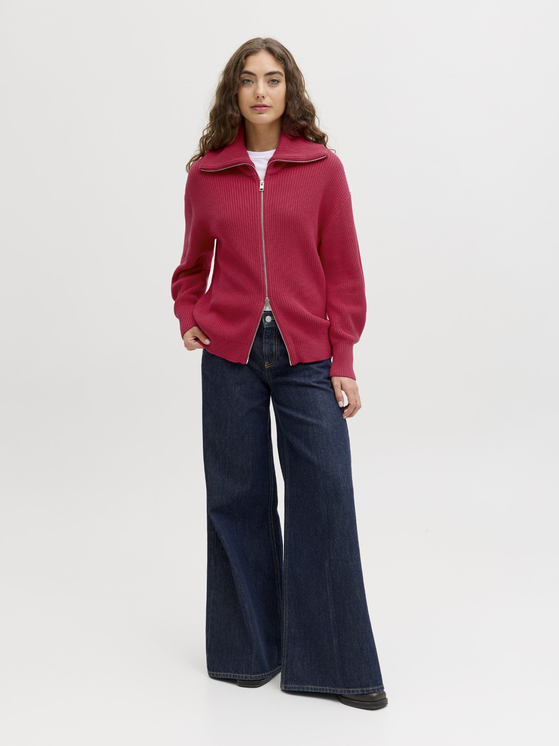 JJXX Zip Sweat JXADELINE Zip Sweat - Cardigan - barberry/red