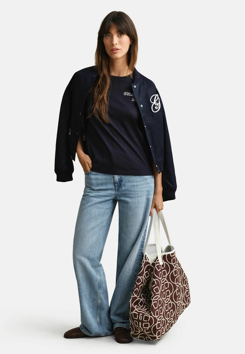 GANT GRAPHIC - Triko s potiskem - evening blue