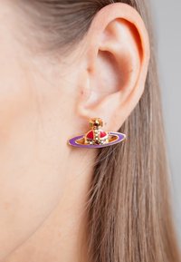 Vivienne Westwood SMALL NEO RELIEF EARRINGS - Fülbevalók - gold-coloured/purple/red