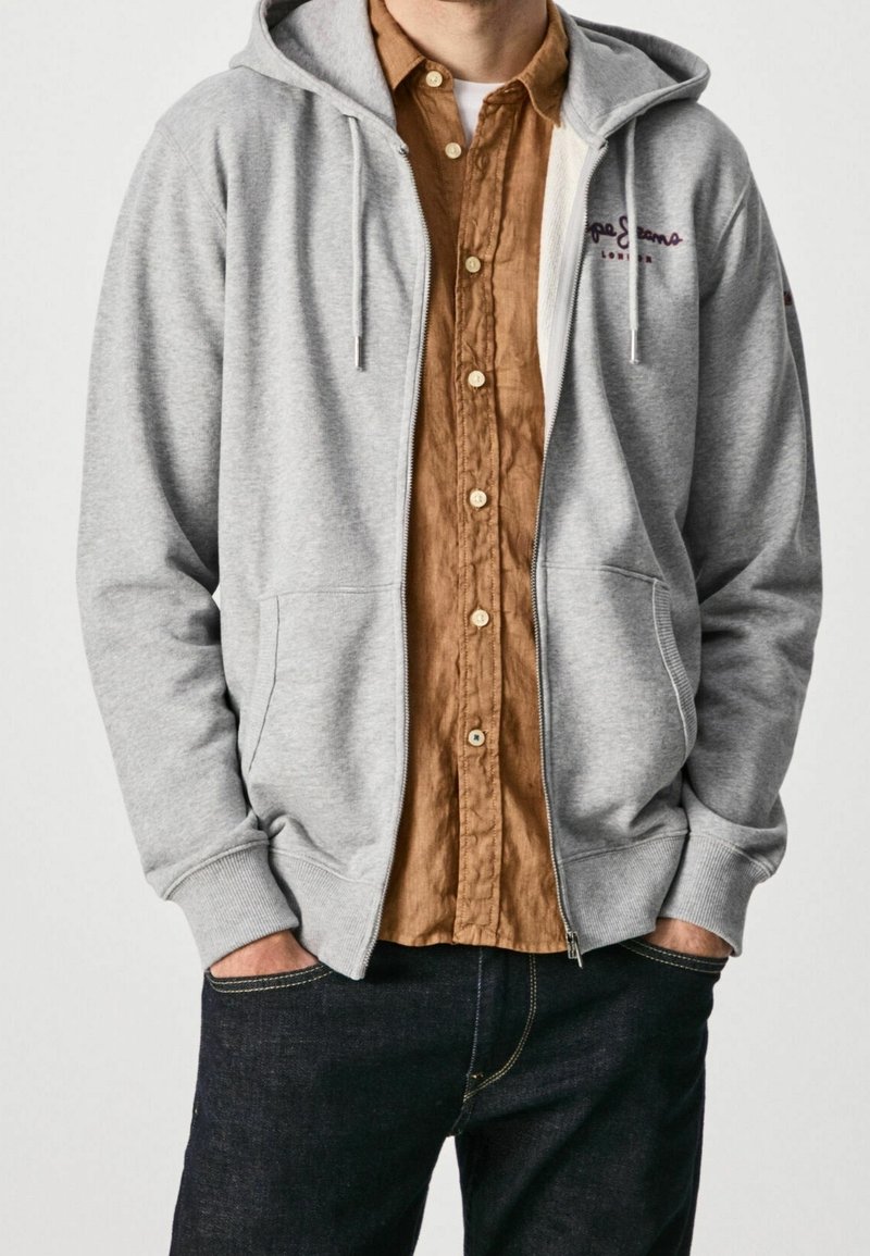 Pepe Jeans Mikina na zip - mottled grey