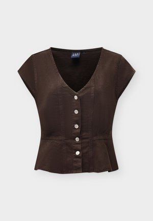GAP, VNECK PEPLUM - Blusa - terra brown