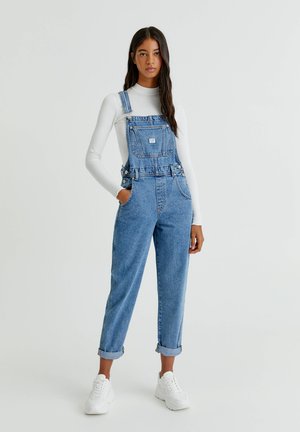 Dungarees - stone blue denim