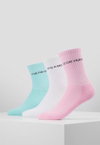 Urban Classics - WORDING SOCKS 3 PACK - Socken - mint/rose/white Thumbnail-Bild 1