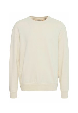 Svijetlo bež dukserica, okrugli izrez, dugi rukavi, mekani materijal, rebrasti manžeti i donji rub, bočne proreze za lakše kretanje, minimalistički dizajn.