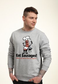 Henry Tiger EAT SAUSAGES - Sudadera - heather grey