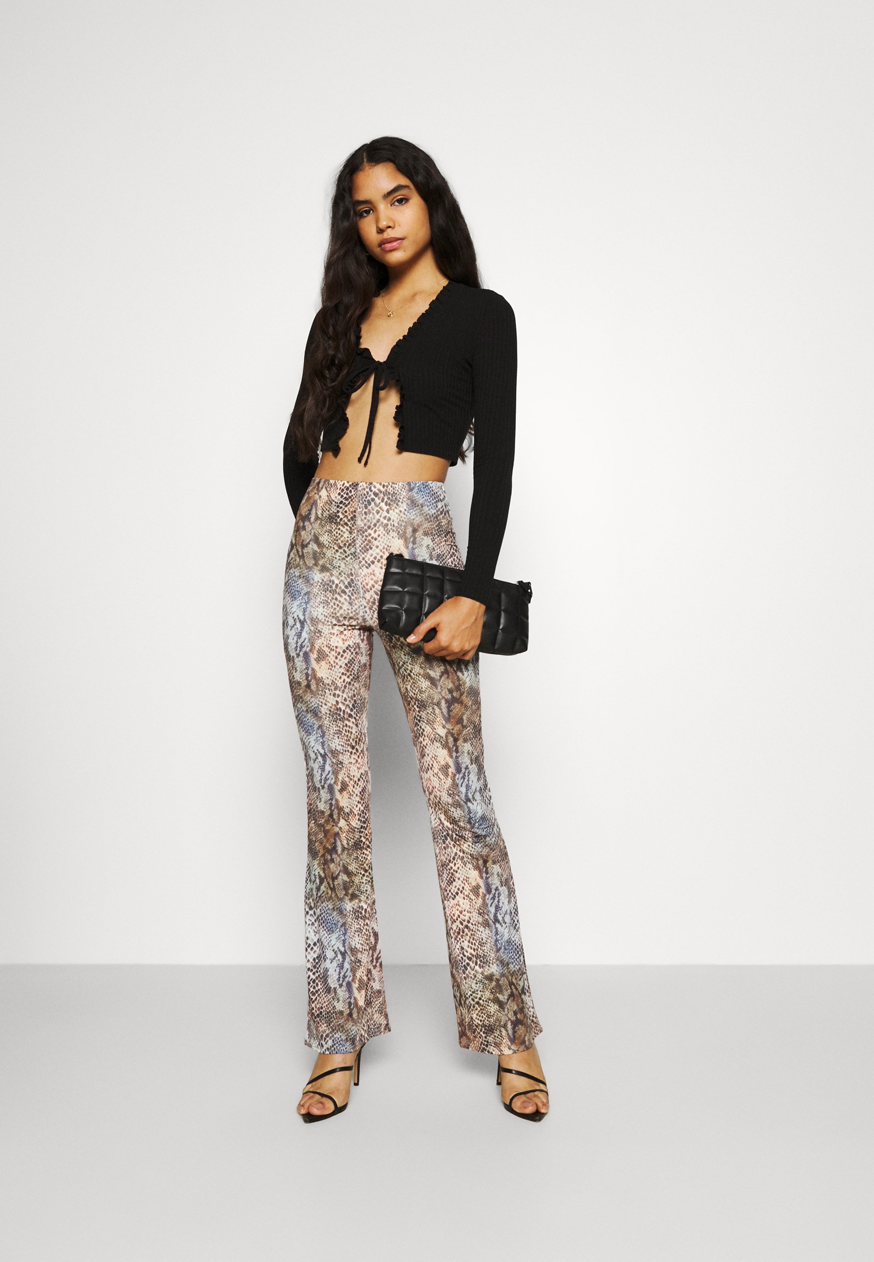 Missguided SLINKY SNAKE PRINT FLARE 