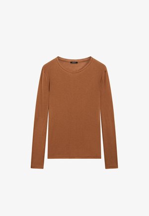 Massimo Dutti WITH NECKLINE DETAIL  - Long sleeved top - ochre