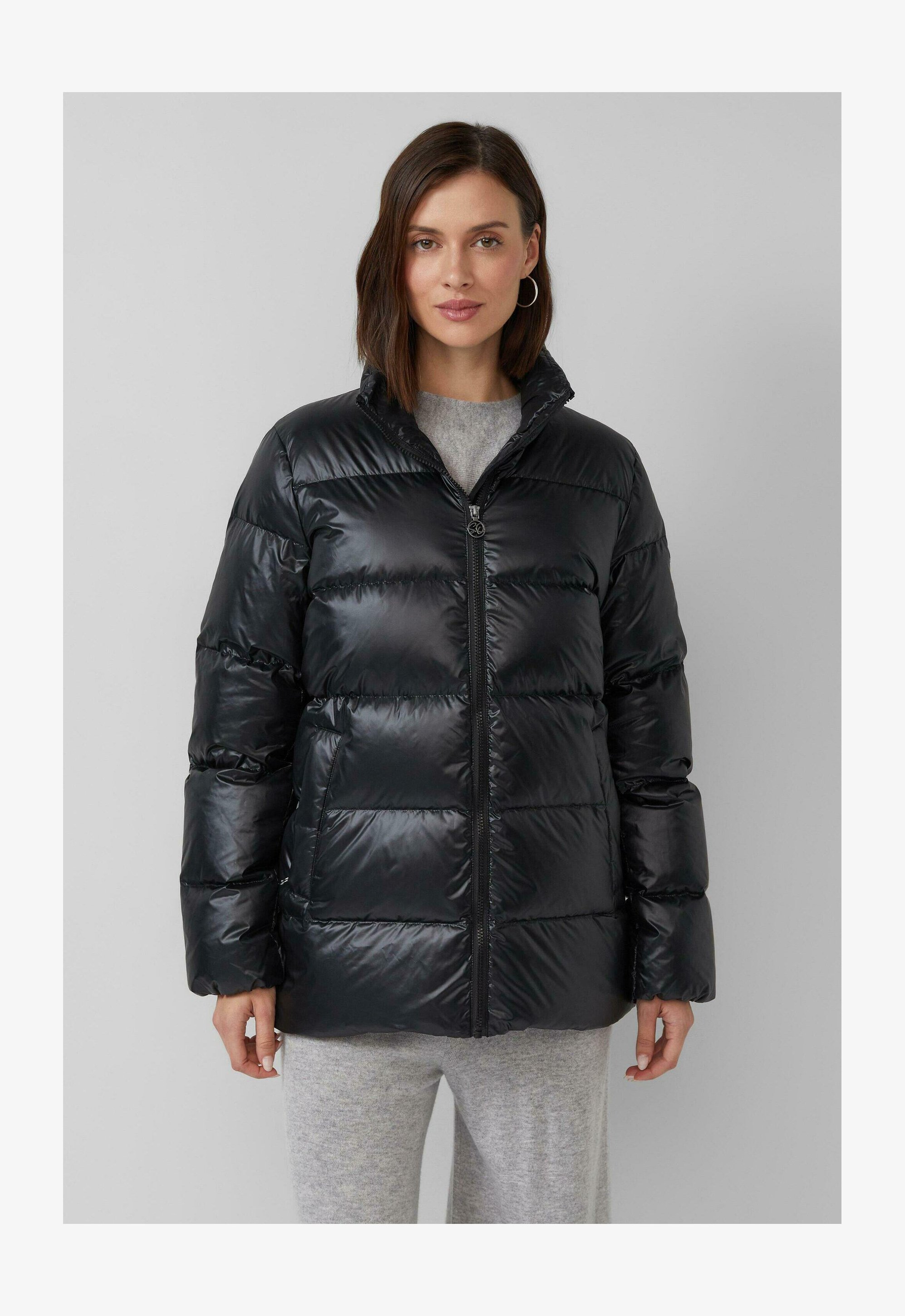S.Oliver Giacca Elasticizzata Donna Con Collo Alto - Effetto Melange E Tasche