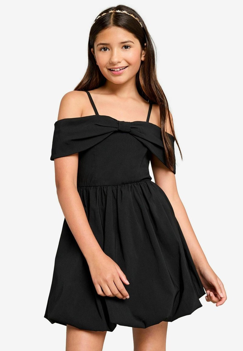 Lipsy REGULAR FIT - BOW BARDOT PUFFBALL - Koktailové šaty/večierkové šaty - black