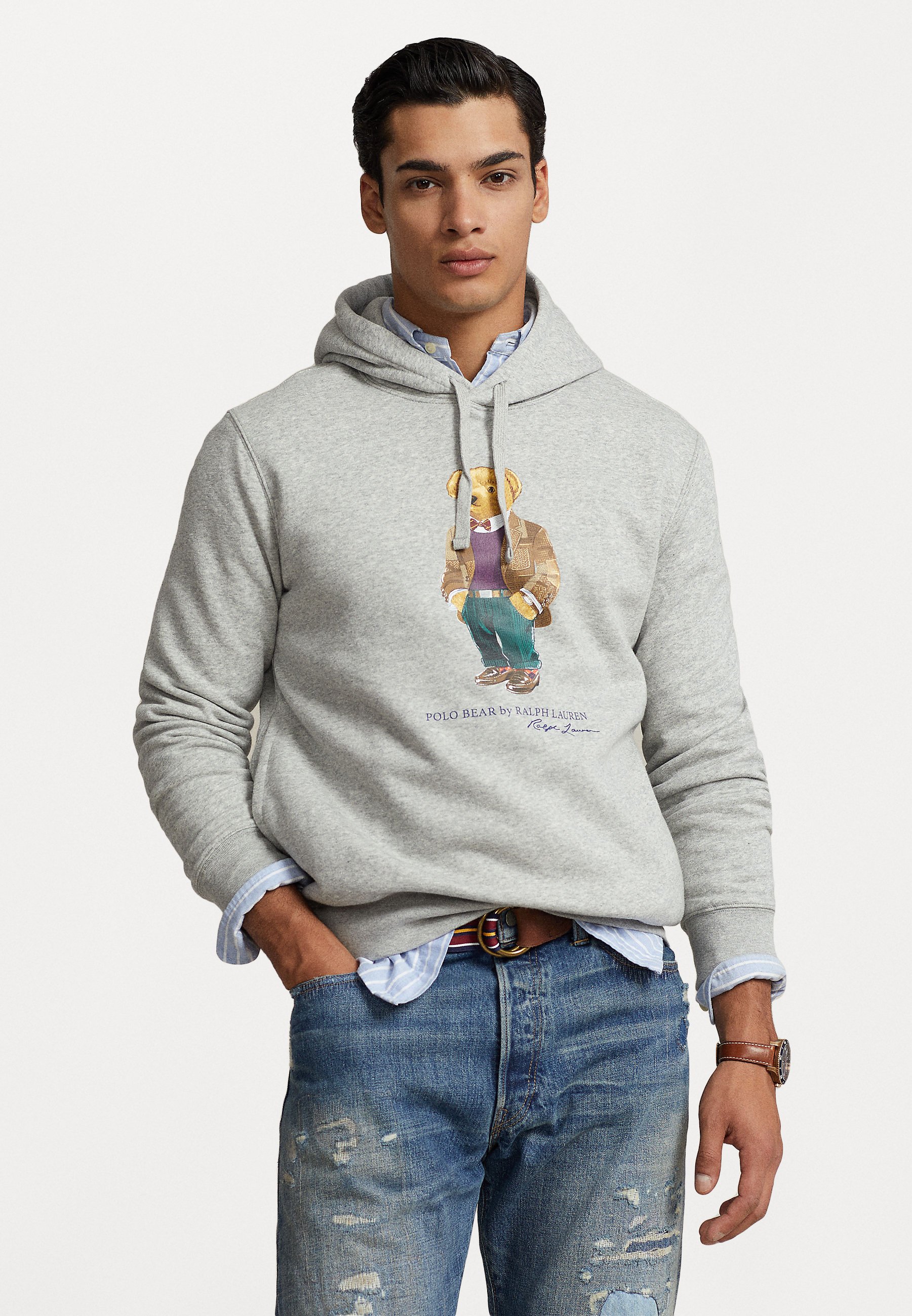 Polo Ralph Lauren HOOD LONG SLEEVE - Hoodie - grey - Zalando.ie