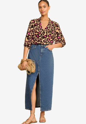 Love & Roses V NECK 3/4 SLEEVE THROUGH REGULAR FIT - Palaidinė - beige animal