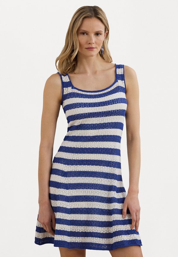 Striped Pointelle Knit Jumper Dress - Jumper dress
