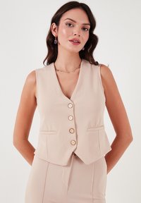SLIM FIT - Waistcoat - stone