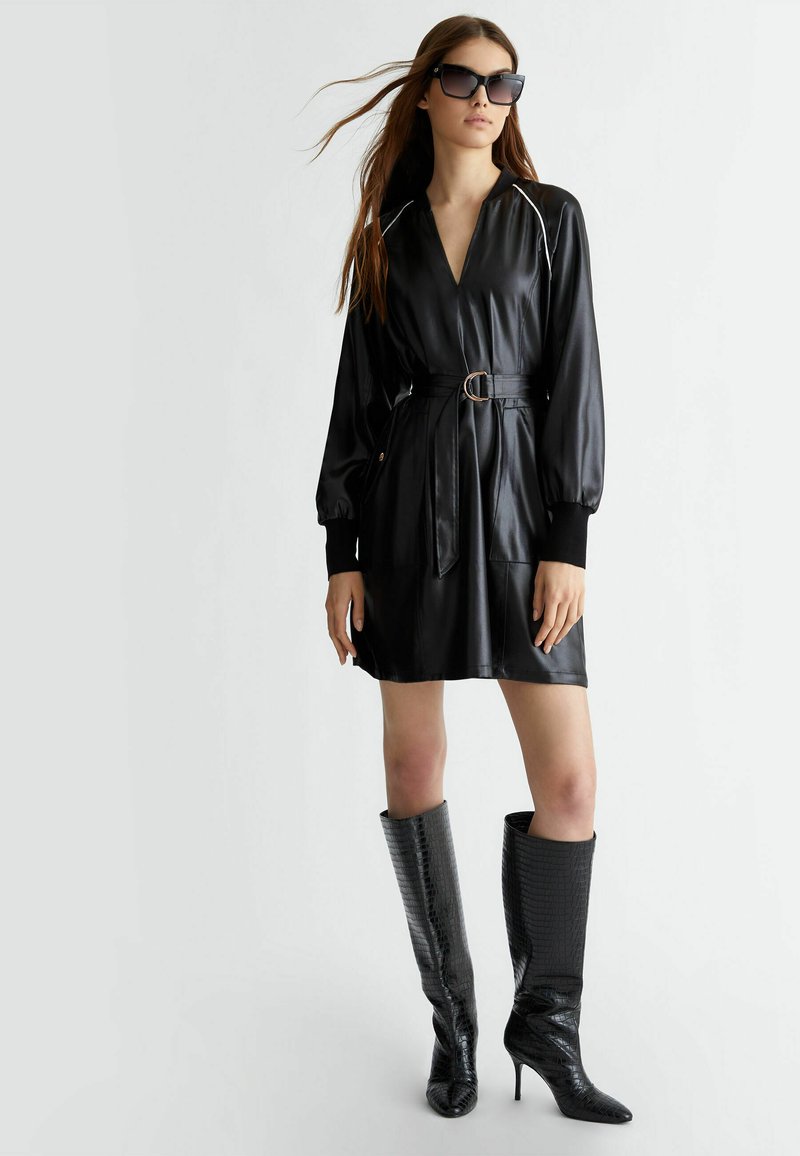 Liu Jo Vestito In Similpelle LIU JO ABITO CHEMISIER Cocktail Dress Party  Dress Nero/black