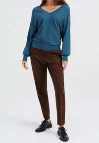 WE Fashion Stickad tröja - dark-blue denim