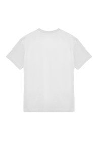 Hvid bomulds T-shirt med korte ærmer, rund hals, enkel design, blød tekstur og ingen synlige mønstre eller detaljer på bagsiden.