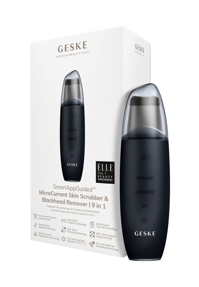 GESKE GESKE MICROCURRENT SKIN SCRUBBER BLACKHEAD REMOVER | 9 IN 1 - ELECTRONIC TOOLS | SMARTAPPGUIDED™ - GESKE - Skincare tool - black