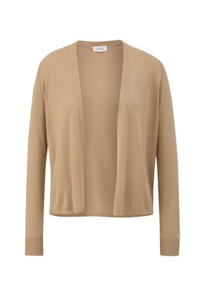 s.Oliver STRETCH MIT RIPPBÜNDCHEN - Cardigan - beige