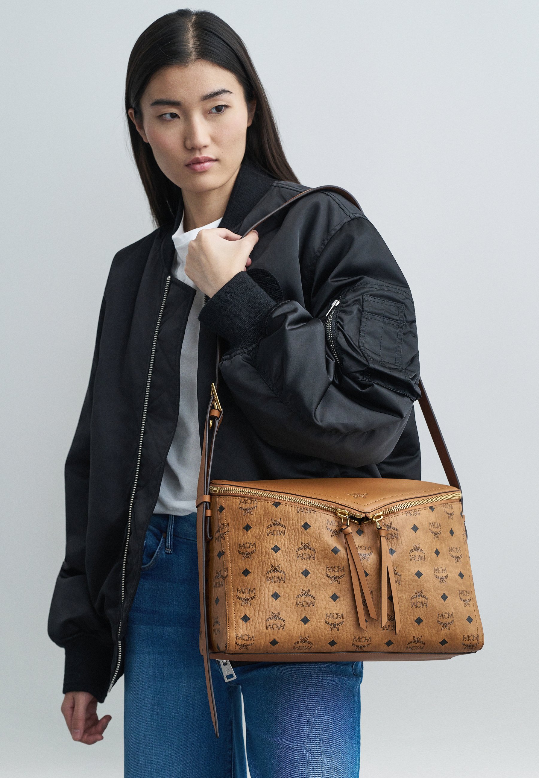 MCM DIAMANT SHOULDER - Handbag - cognac - Zalando.co.uk