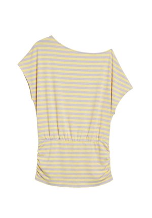 PULL&BEAR, GATHERED ASYMETRIC TOP - ASYMMETRIC TOP - Tričko s potlačou - mottled yellow