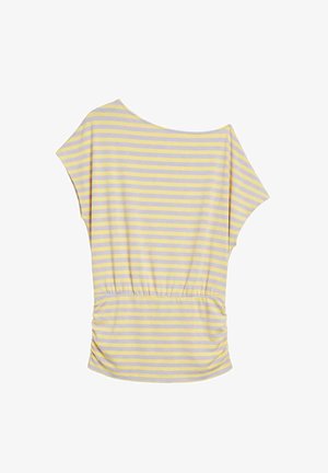 PULL&BEAR, GATHERED ASYMETRIC TOP - ASYMMETRIC TOP - Tričko s potlačou - mottled yellow