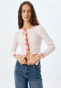 BOW CROP - Cardigan - pink