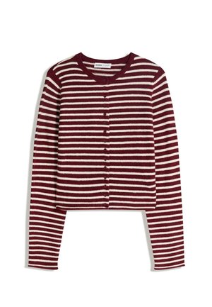 STRIPED - Strickjacke - dark red