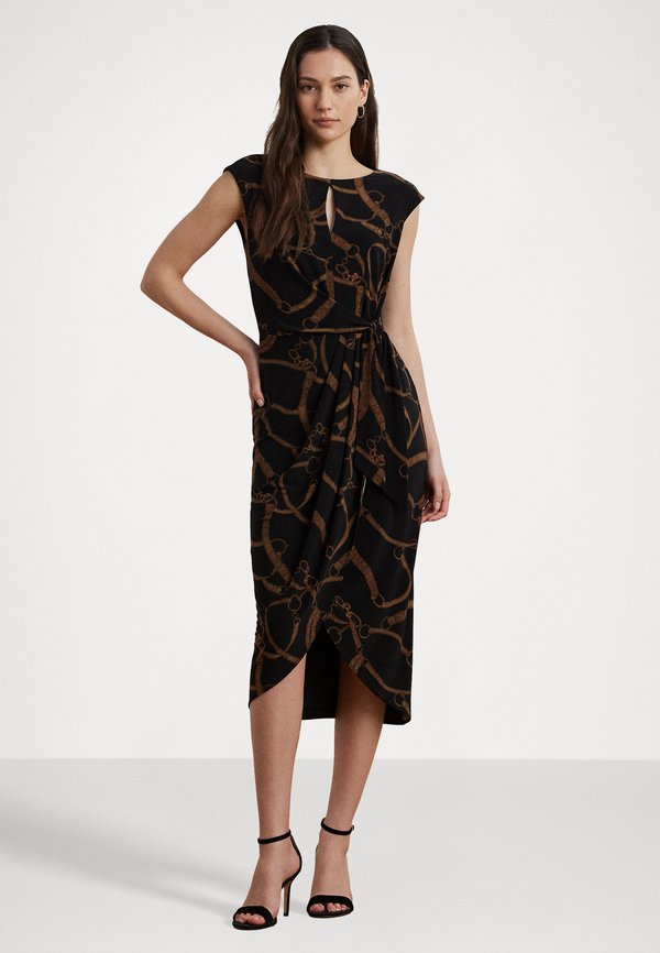 Belting Print Jersey Tie Front Dress - Cocktail dress / Party dress4
