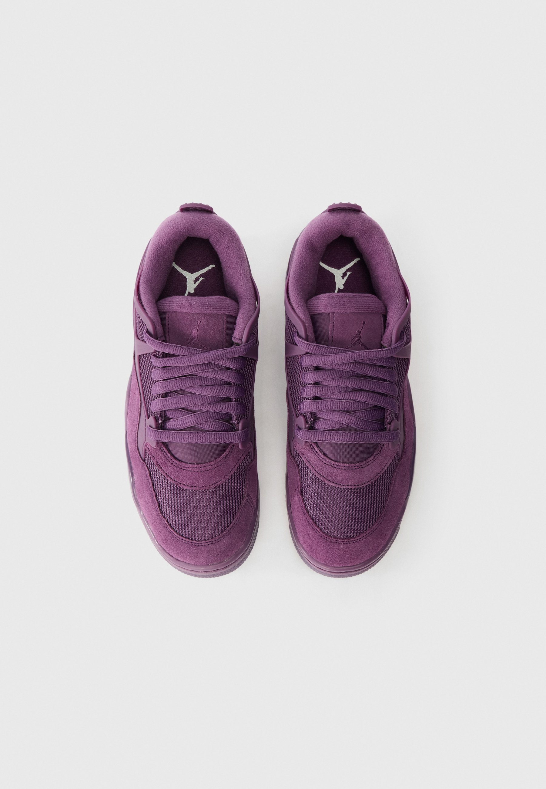 purple jordans suede